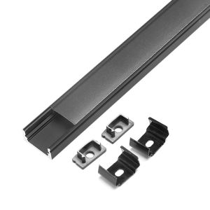 China U Shape Black Surface Mounted LED Profile Aluminium Alloy Material For LED Strip on sale
