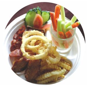 BIO-DEGRADABLE BAGASSE PLATE, STRONG AND STURDY, OVAL AND ROUND SHAPE