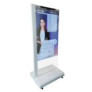 55 inch Transparent OLED Display Kiosk Touch Screen AI Digital Human for
