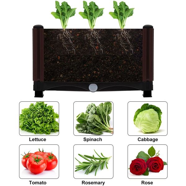 ISO9001 Rectangular Thick Plastic Raised Garden Box Leakage Proof