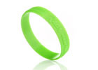 China text logo embossed low relieve green custom made silicone bracelets on sale