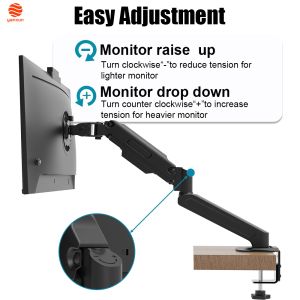 27-Inch Monitor with Articulating Arm & 1080p Webcam: Ultra-Flexible Height/Tilt
