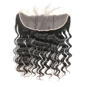 China Natural Color Ear To Ear Frontal Closure 10 Inch Double Weft No Synthetic Hair on sale