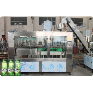 Cheap 20000BPH Aloe Pulp Juice Filling Machine Glass Bottle Carbonated Drink Filling Line 3 In 1 for sale