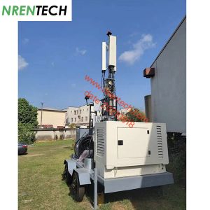15m mobile pneumatic telescopic mast 350kg payloads for mobile telecom cell
