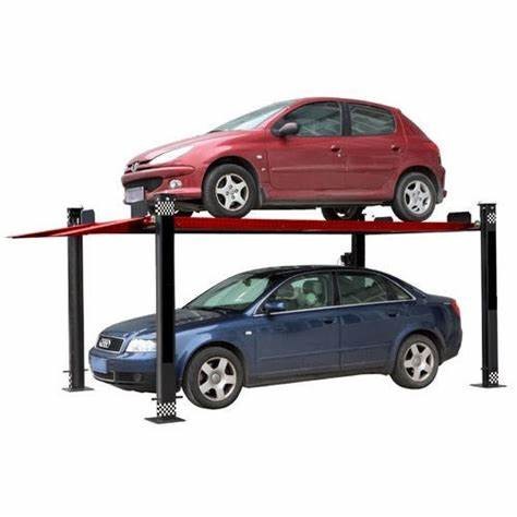 Quality Four Columns Hydraulic Parking Lift 2 Level 4 Post Car Stacker wholesale