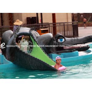 Kids' Small Water Pool Slides , Fun Water Park Fiberglass Crocodile Slide