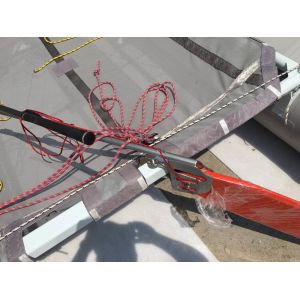 Yellow PVC Inflatable Sailing Boat 4.5m T6 Aluminum Mast With Two Sails