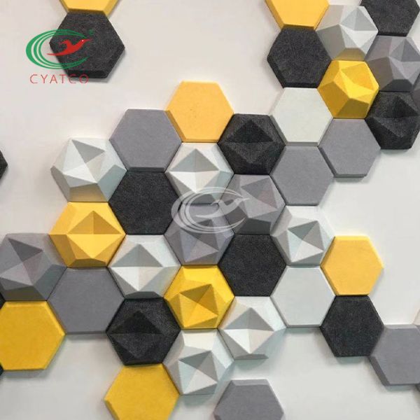 Lightweight 3D Hexagon Acoustic Panels Fireproof Polyester Fiber
