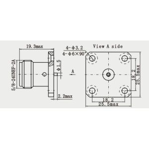 4-hole Flange N Series Female RF Coaxial for Communication Application