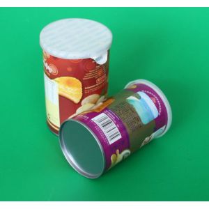 China Environmental Dry Fruits / Chips Paper Composite Cans , Aluminium Foil Cover on sale