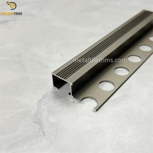 Anti Slip Box Shape Metal Step Edge Protector Matt Bronze Stair Nosing Tile Trim