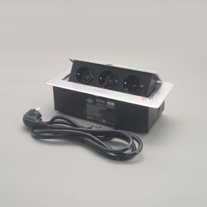 Germany using Zinc alloy spring pop up type tabletop schuko power socket with 3