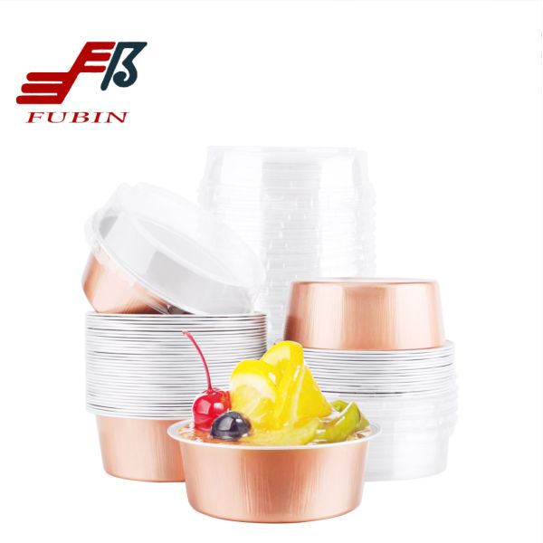 Food grade Disposable Customize Colorful Cake Pudding Aluminum Foil Baking Cups