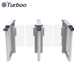 Slim Durable Office Security Gate Protection With Acrylic / Tempered Glass Arm