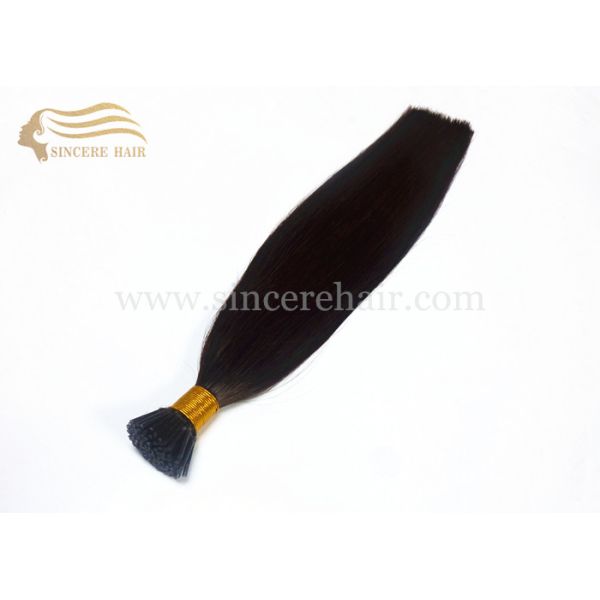 Hot Sell 45 CM Black Double Drawn Pre Bonded I-Tip Hair Extensions 1.0 Gram For Sale