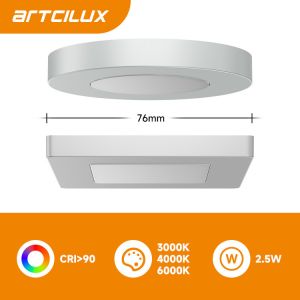 LED Ultra Thin Puck Lights Changeable Magnetic Cover Recessed / Surface Mounted