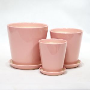 Glossy Glazed Decorative Flower Ceramic Pots Easy Cleaning