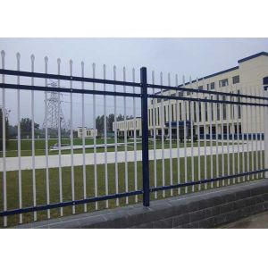 China horizontal rails Picket Top Steel Tubular Fence on sale