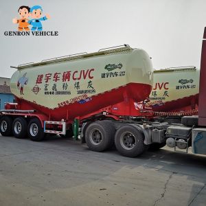 China Air Suspension FUWA Axles Dry Bulk Tanker Trailer Used To Transport  Bulk Cement Powder on sale