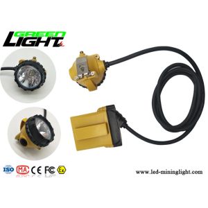 Portable 25000Lux Rechargeable LED Headlamp , 10.4Ah Corded Mining Cap Lamp IP68