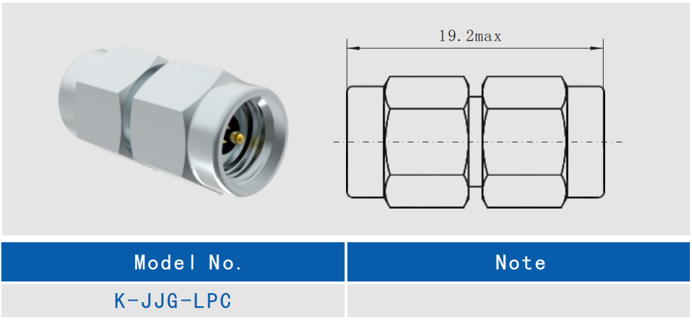 K2.92mm Female to Female RF Connector Stainless Steel Adapter 17.3mm Max