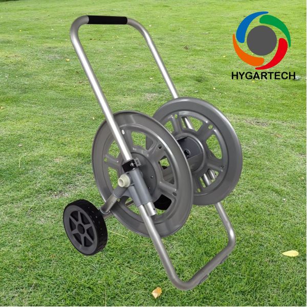 Quality Heavy-Duty Metal Trolley Hose Reel Cart For 1/2"x 30m Hose for Gardening wholesale