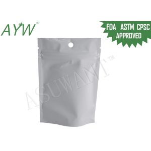 Medium Size Silver k Foil Bag Pouches , Clear Stand Up Pouches For Custom