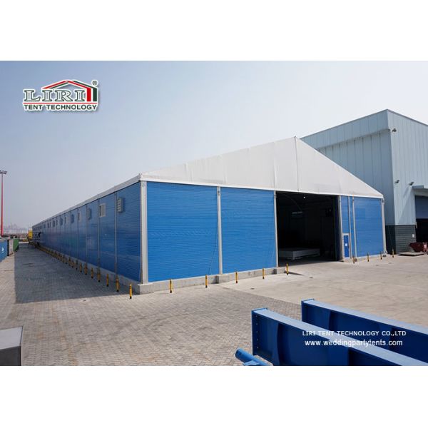 Quality 20x50m 1000 sqm Industrial Storage Tents With Sandwich Hard Wall Roller Shutter wholesale