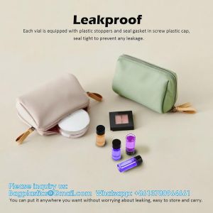 Glass Vials with Screw Caps, Clear Liquid Sample Vial Bottles, Lab/Travel