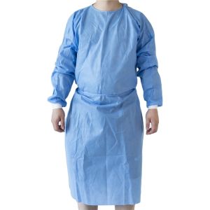 Breathable 40gsm PP CPE SMS Disposable Exam Gowns