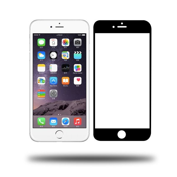 Quality iPhone 6/6 Plus full coverage tempered glass screen protector with white & Black color wholesale