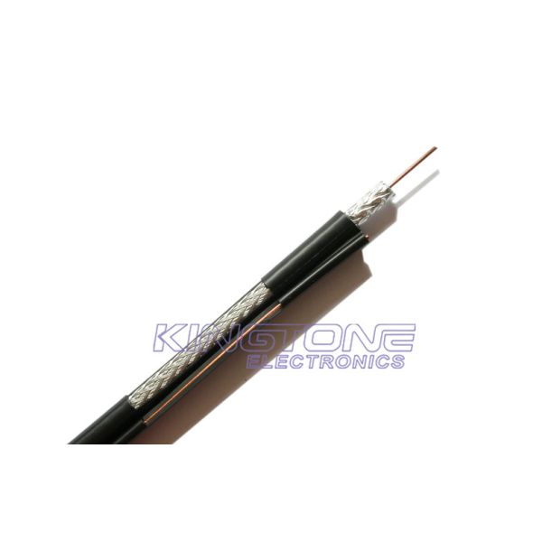 Quality 75 Ohm RG11 Quad Shield Coaxial Cable 60% and 40% AL Braiding with Messenger wholesale