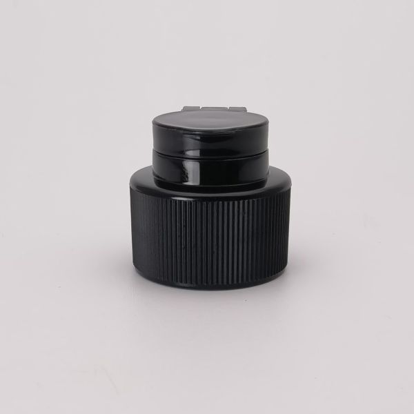 ODM Black Striped Side Flip Top Cap For Shampoo Bottle