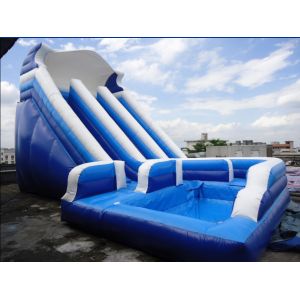 Unti-riptured Commercial Inflatable Water Slides With Swimming Pool