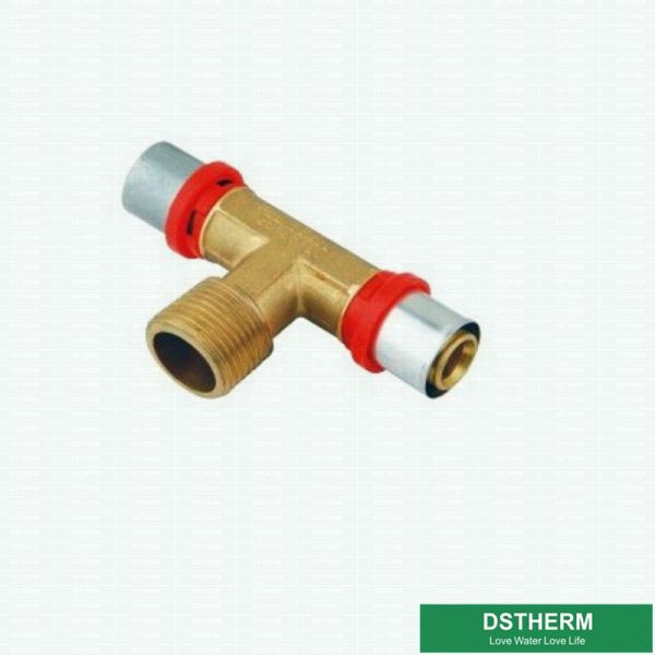 Customized Male Threaded Tee Compression Double Straight Brass Press Union