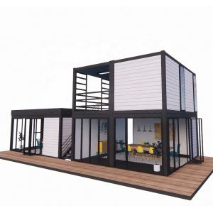 40ft Modern Prefabricated Double-Story Coffee Bar Restaurant Fast-Food Shop Tiny