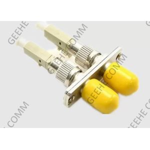RoHS Yellow Dust Caps Duplex ST To LC Fiber Adapter