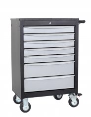 5 Drawer Roller Cabinet with Steel Side Handle and heavy duty 5" x 2" castors