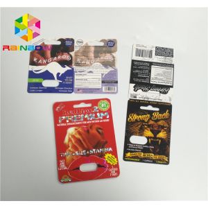 Slide Blister Insert Card Male Enhancement Pills Packing 3D Surface Finish