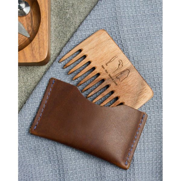 Genuine Leather Luxury Packaging Boxes Rectangle Portable Comb Case And Holder