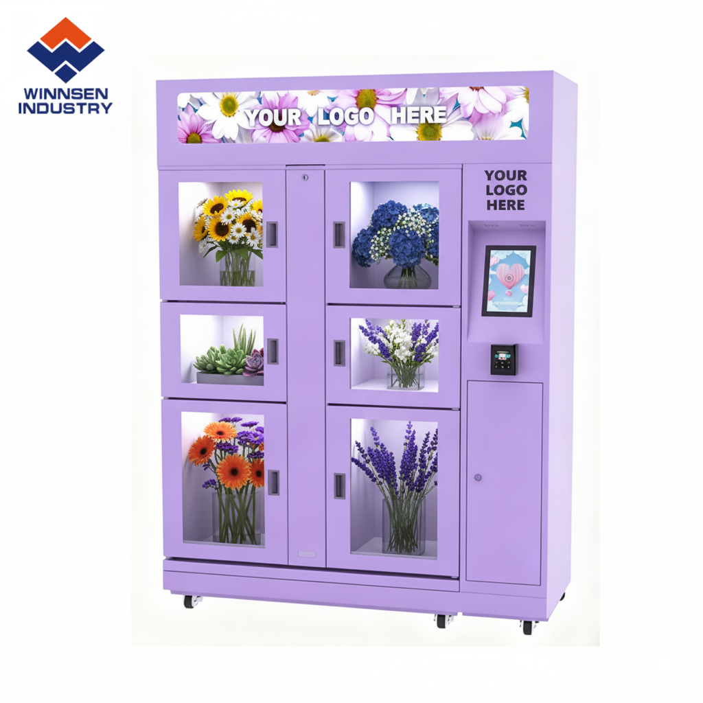 Automated Flower Vending Machine with 24/7 Fresh Availability 19 inch LCD and