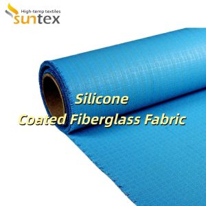 China 0.3 mm Thickness 400 g/sqm Weight 1.5 meter Width Silicone Coated Fiberglass Fabric for Heat and Fire Resistance on sale