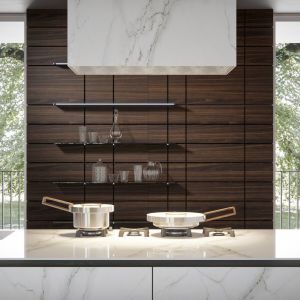 High-end Design Melamine Kitchen Cabinet CustomizationAnd Automatic Push-to-Open