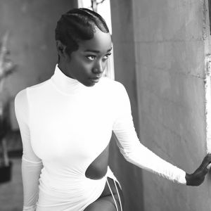 Autumn C Drawstring High Neck Long Sleeve Maxi Dress