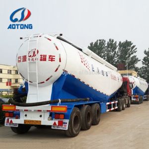 3-Axle Bulk Cement Tanker Semi Truck Trailer with 4'' Rubber Hose Discharge Pipe