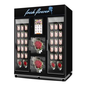 China Haloo Vending Machine Supplier 36 Locker Numbers Flower Vending Machine 21.5inch Touch Screen With Cash Card Reader Bill on the Machine on sale