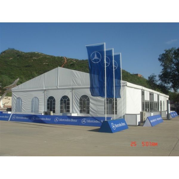 Inner Exhibition Tents Rainproof Canvas Canopy Black Business 15mx30m