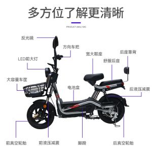 ELECTRIC VEHICLE WITH REMOTE CONTROL KEY TWO-PERSON ELECTRIC BICYCLE NEW BATTERY