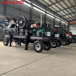 Quarry Granite Jaw Stone Crusher 10 - 20tph Wheel Small Mobile PE400x600